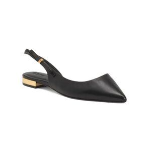 TED BAKER Black Leather Jane Bow Flats